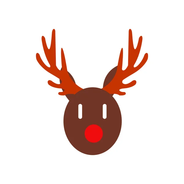 Reindeer Head Isolated White — Stock Vector