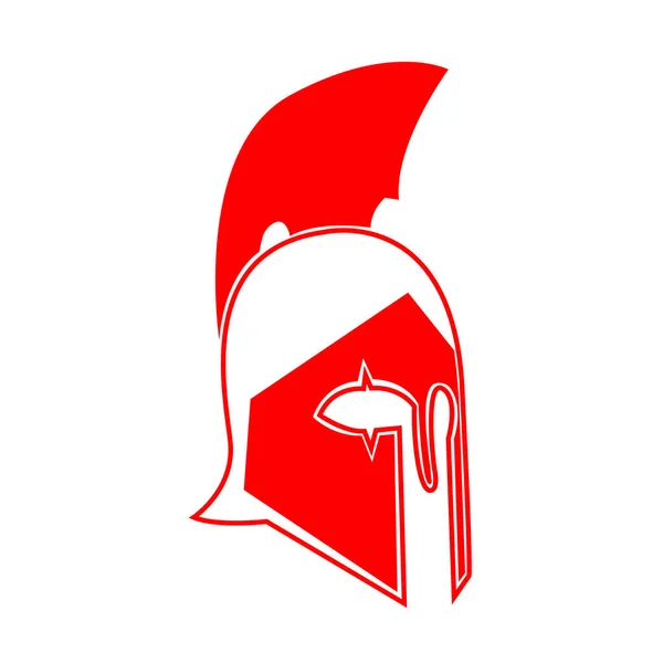 Spartanischer Helm Auf Weißem Grund — Stockvektor