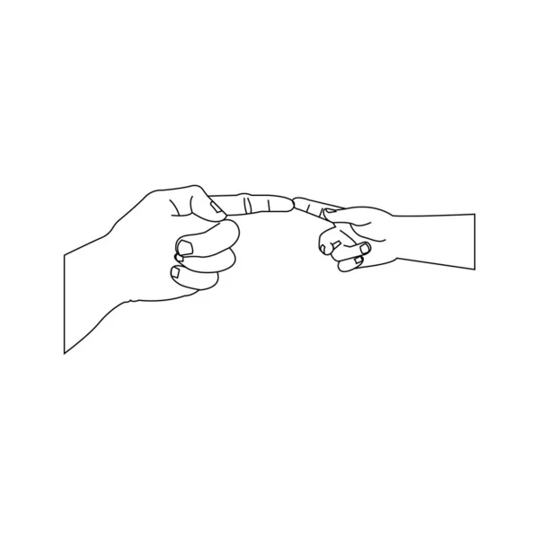 Mains Adulte Enfant — Image vectorielle
