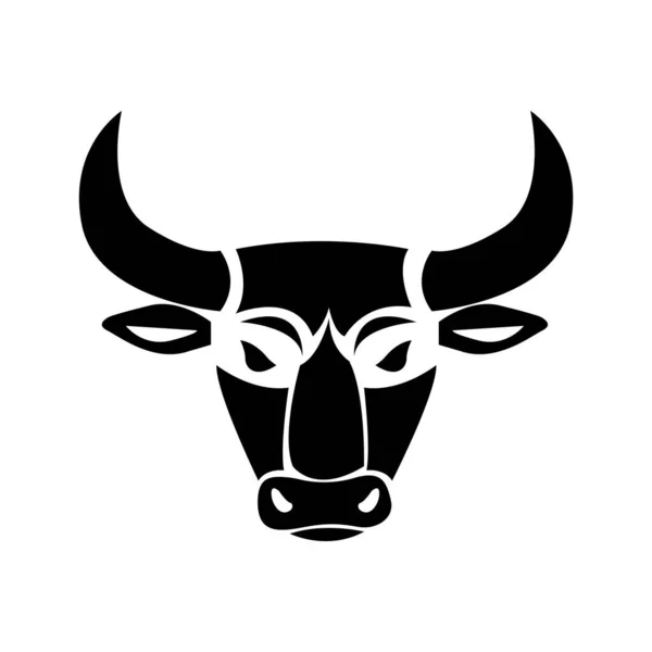 Cabeza Toro Vector Icono Aislado Sobre Fondo Blanco — Vector de stock