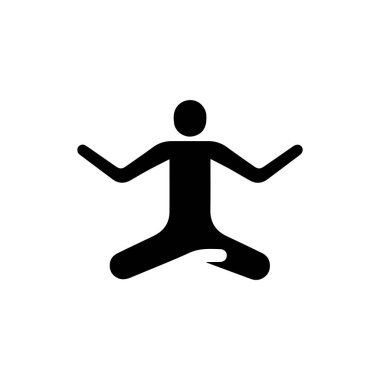 yoga adamı beyaz üzerine oturan ikon