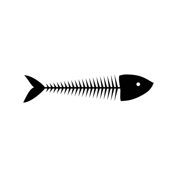 Fiskbensikon Vitt — Stock vektor
