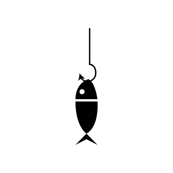 Значок Рыбки Крючке — стоковый вектор