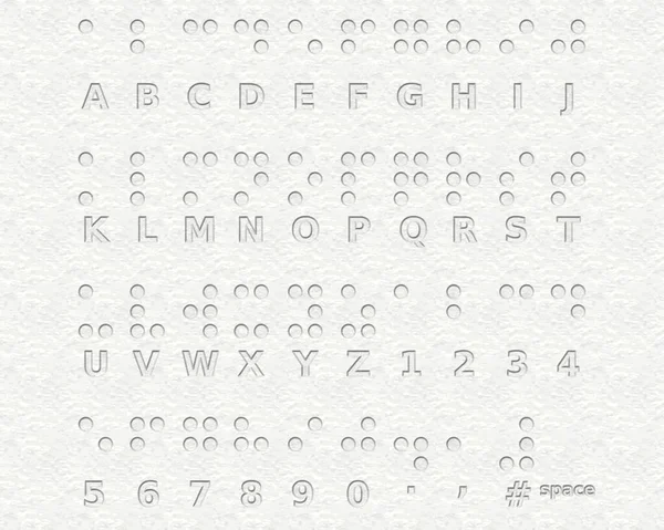 Alfabet Braille Papierze — Zdjęcie stockowe