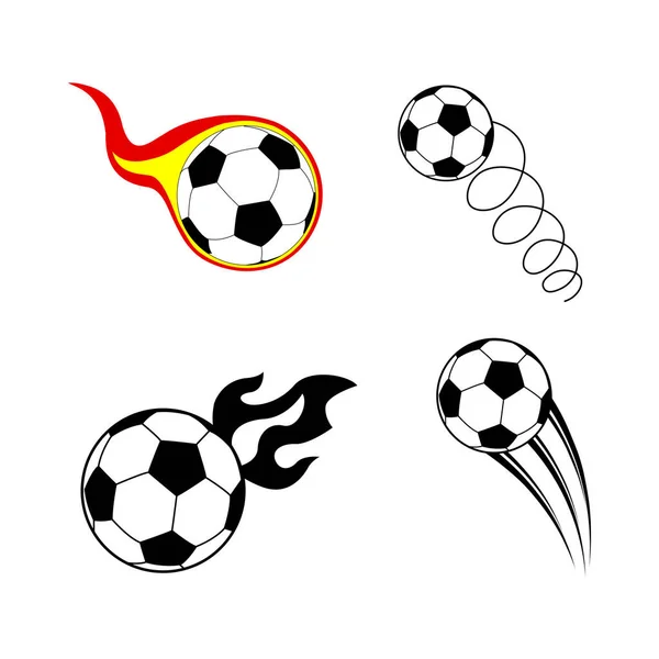 Flying Soccer Ball Icons — Stock Vector