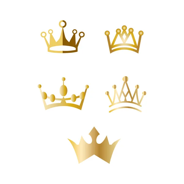 Set Crown Icons — Stock Vector