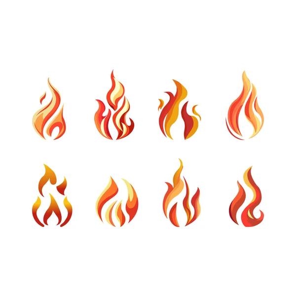 Set Flame Icons — Stock Vector