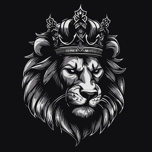 King Lion Icon White — Stock Vector