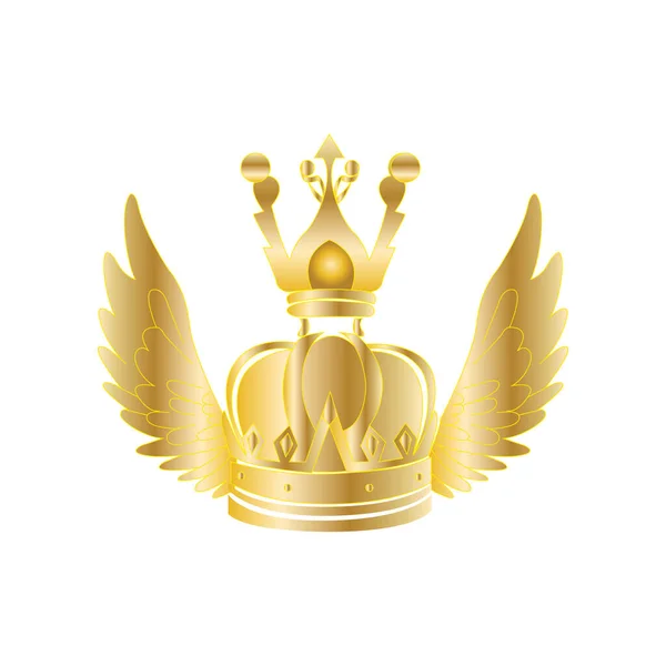 Koninklijke Gouden Kroon Met Vleugels — Stockvector