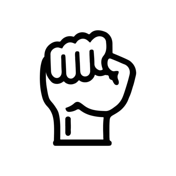 Fist Icon Isolated White — Stock Vector