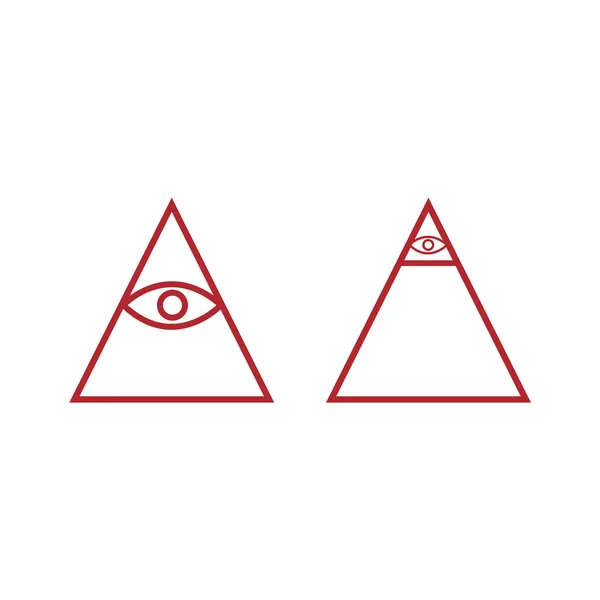 Глаза Иконках Пирамид — стоковый вектор