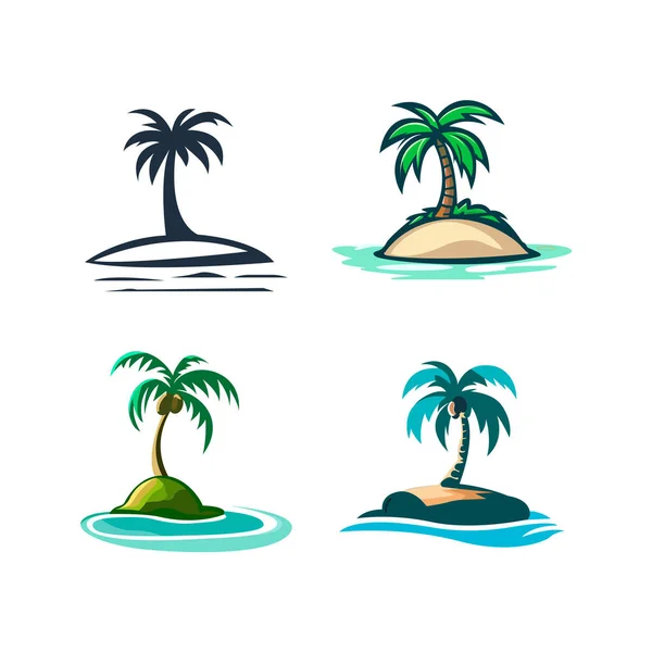 Set Von Vier Palmensymbolen — Stockvektor