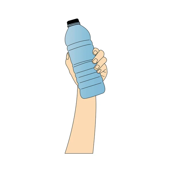 Butelka Wodą Ręku — Wektor stockowy
