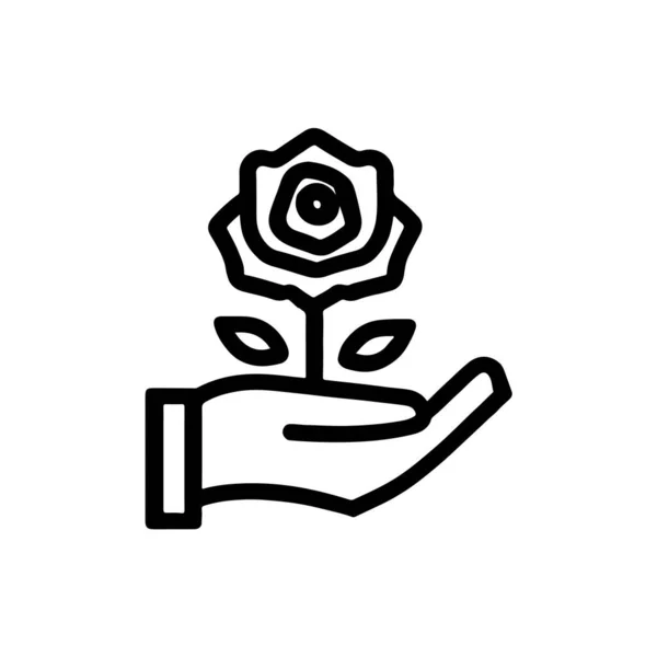 Rose Hand Icon — Stock Vector