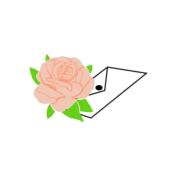 Квітка Троянди Білому — стоковий вектор
