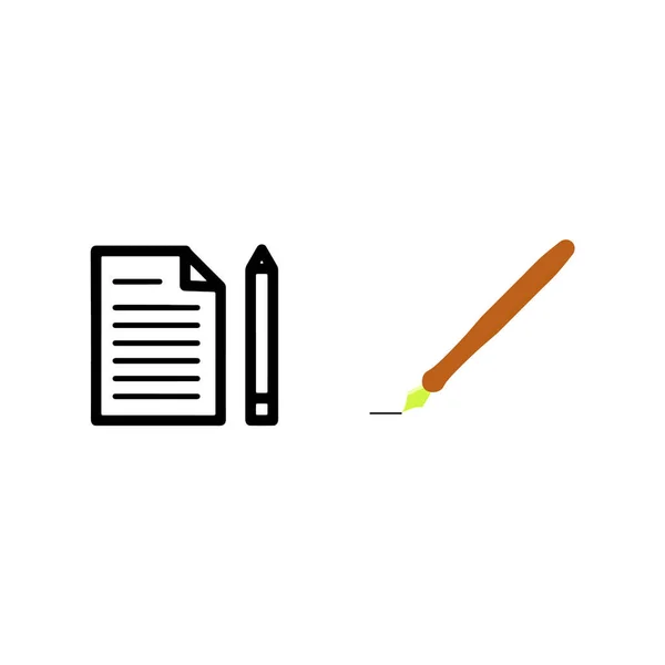 Stifte Und Papiersymbole — Stockvektor