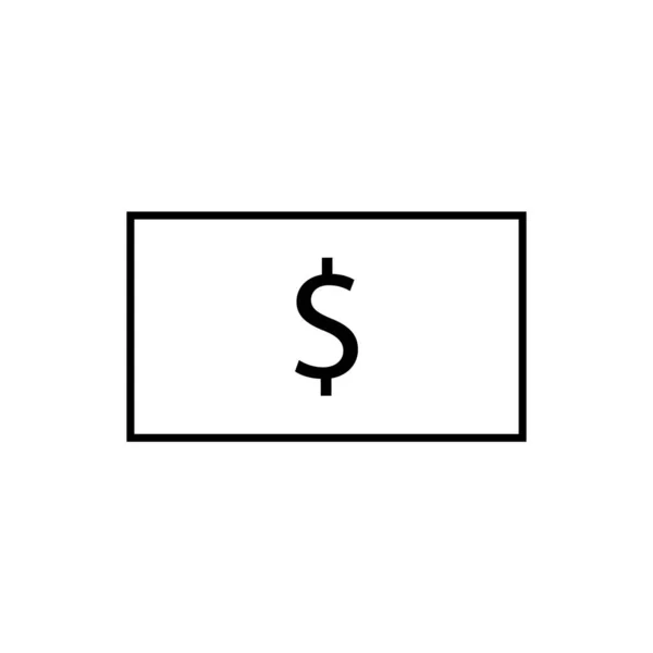 Signe Dollar Icône Billet — Image vectorielle