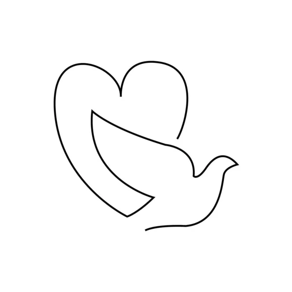 Ícone Símbolo Pássaro Coração — Fotografia de Stock