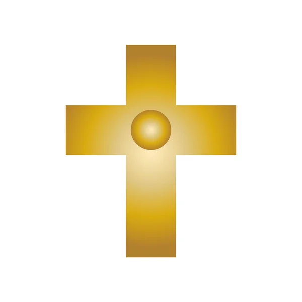 Cruz Dourada Branco —  Vetores de Stock