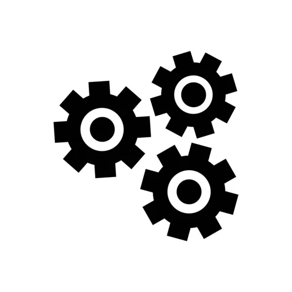 Gears Icon White — Stock Vector
