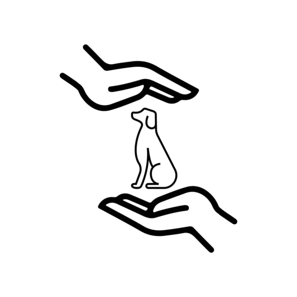 Εικονίδιο Φροντίδας Σκύλου Λευκό — Διανυσματικό Αρχείο