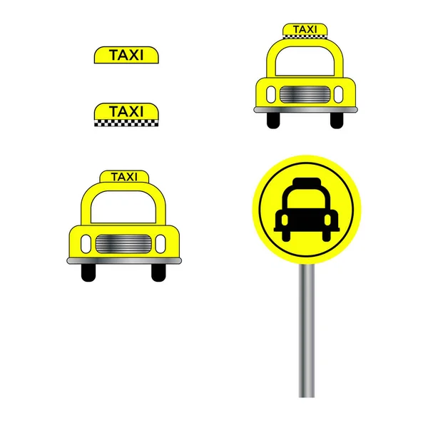 Conjunto Iconos Taxi — Vector de stock