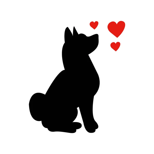 Dog Love Icon Sign — Stock Vector