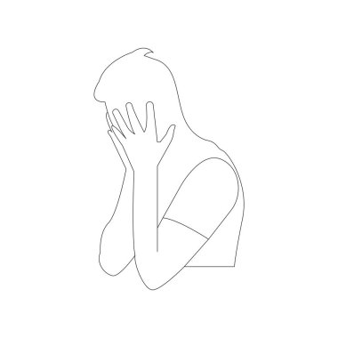 anksiyete adam simgesi beyaz