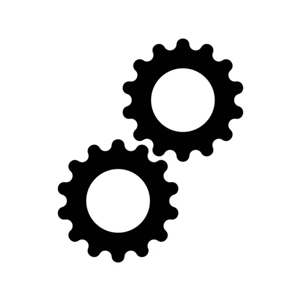 Gears Icons White — Stock Vector