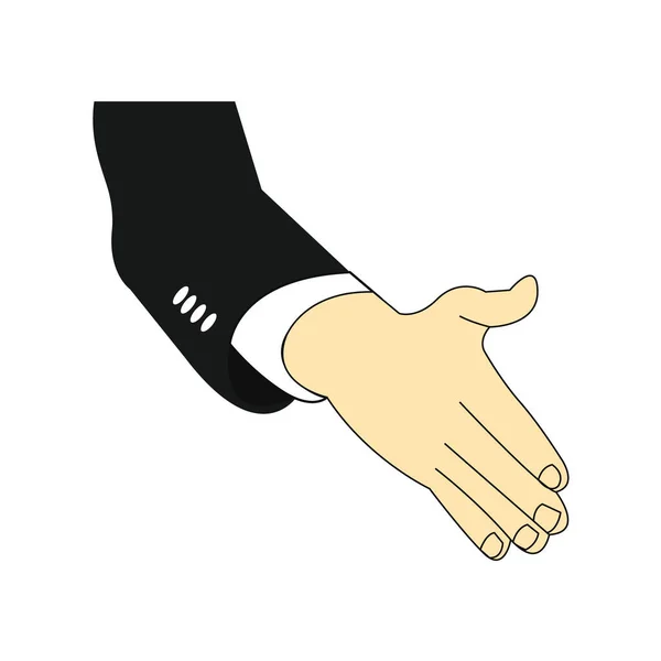 Business Handshake Icon White — Stock Vector