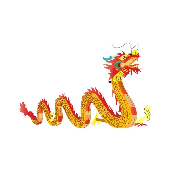 Chinese Dragon White — Stock Vector