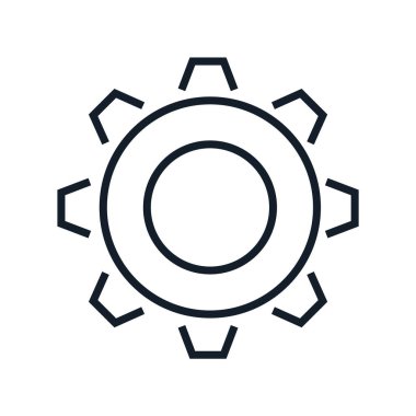 Beyaz dişli simgesini