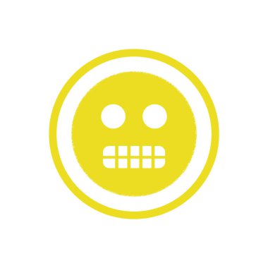 gergin yüz simgesi beyaz üzerine