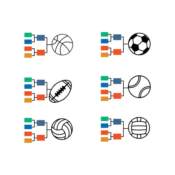 Icônes Sportives Sur Blanc — Image vectorielle