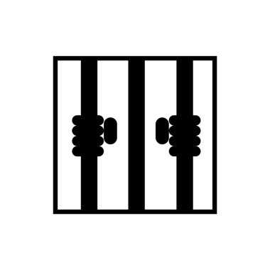 Hapishane ikonu beyaz üzerine