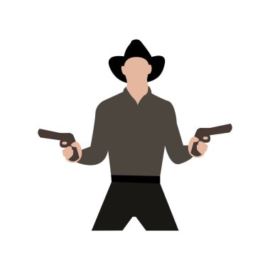 Silah ikonlu kovboy.