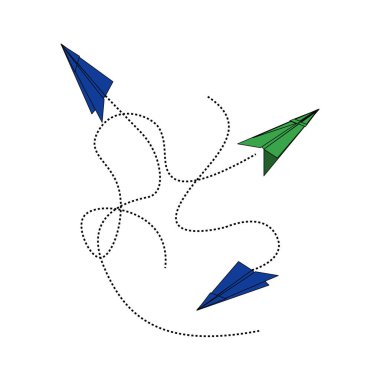 beyaz üzerine kağıt uçak simgesi