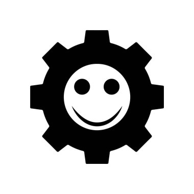 gülümseyen dişli simgesi beyaz