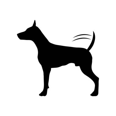 Siyah bir köpek kuyruğu silueti.