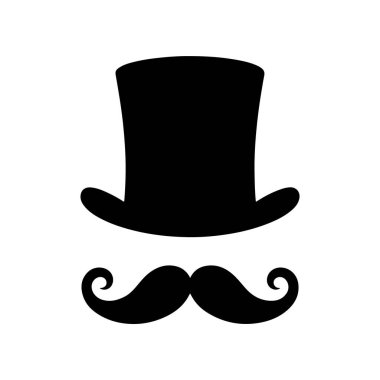 Bıyık ve silindir şapka simgesi
