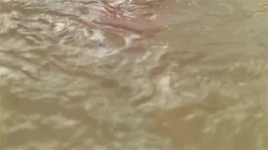 Genç ve güzel kadın güzellik salonunda tedavi edici banyo. Çekici genç kadın mineralize su ile küvet içinde yalan. Kamera fokurdayan su küvet içinde gülümseyen kız yüzüne gider