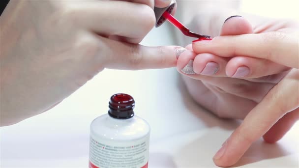 Gwóźdź Salon Paznokci Kobieta Salon Paznokci Otrzymania Manicure Manicure Ręce — Wideo stockowe