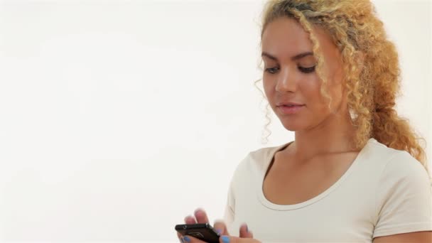Chicas Pelirrojos Mensajes Texto Teléfono Móvil — Vídeos de Stock