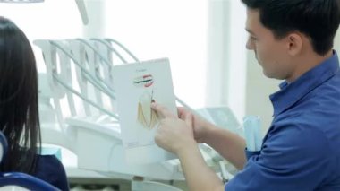 Profesyonel diş hekimi olan hastaya diş tedavi prosedürü açıkladı