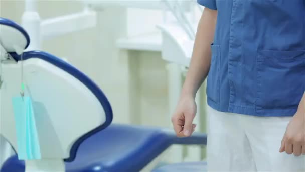 Hello Doctor Patiënt Begroet Met Een Tandarts Tandheelkundige Kantoor Tot — Stockvideo