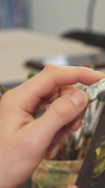 Kendini adamış bir sanatçı, bir boya fırçasını ustalıkla tutar. Renklerin kaleydoskopunda canlı çiçekler serpiştirir. Sanatçının stüdyosundaki bu samimi fotoğraf yaratıcılığı ve hayal gücüne katıksız neşeyi yansıtıyor.