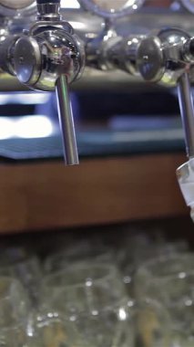 Yetenekli bir barmen ustaca soğutulmuş bardağı altın birayla doldurur, kenardan köpükler dökülürken, göz kamaştırıcı bir görüntü yaratır. Bu canlı sahne, her bir dökümün coşkulu bir neşe ve ferahlık dalgası getirdiği canlı gece hayatını temsil ediyor.