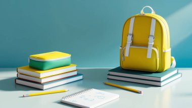 Kitaplı sarı sırt çantası