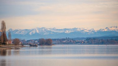 Alpine view at Lake Constance in winter