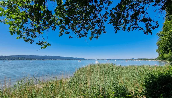 Vacaciones Verano Hermoso Lago Constanza Con Cielo Azul Sol — Foto de Stock